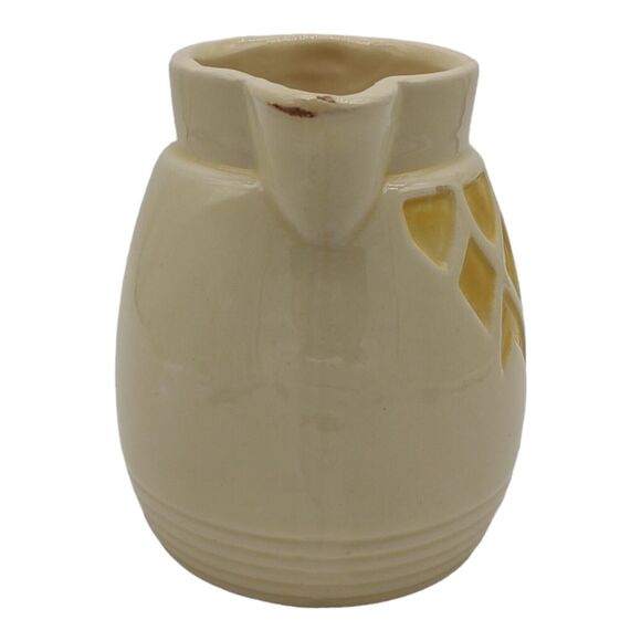 Robinson Ransbottom Vintage Cream & Yellow ~6" Pottery Pitcher Vase Planter - Picture 9 of 15